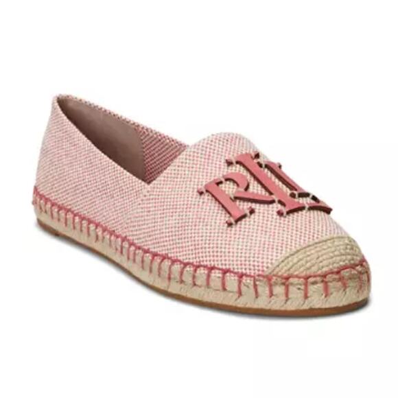 Ralph Lauren Shoes - Ralph Lauren Cameron Logo Slip-On Espadrille Flats in Rose Size 7